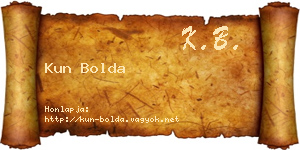 Kun Bolda névjegykártya
